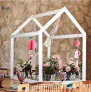 Estructura casita para centro de mesa